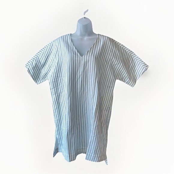 NEW LatteLove Linen Dress Women's Size Medium Relaxed Nautical Beach Vacation - Picture 1 of 13